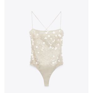 Floral Sequin Bodysuit NWT